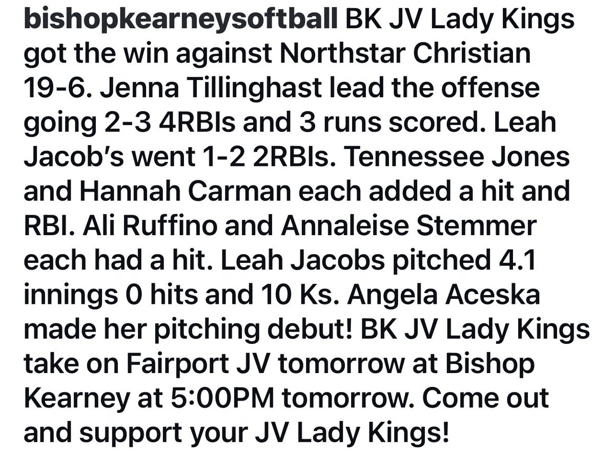 Bishop Kearney Softball🥎 (@softballkearney) on Twitter photo 