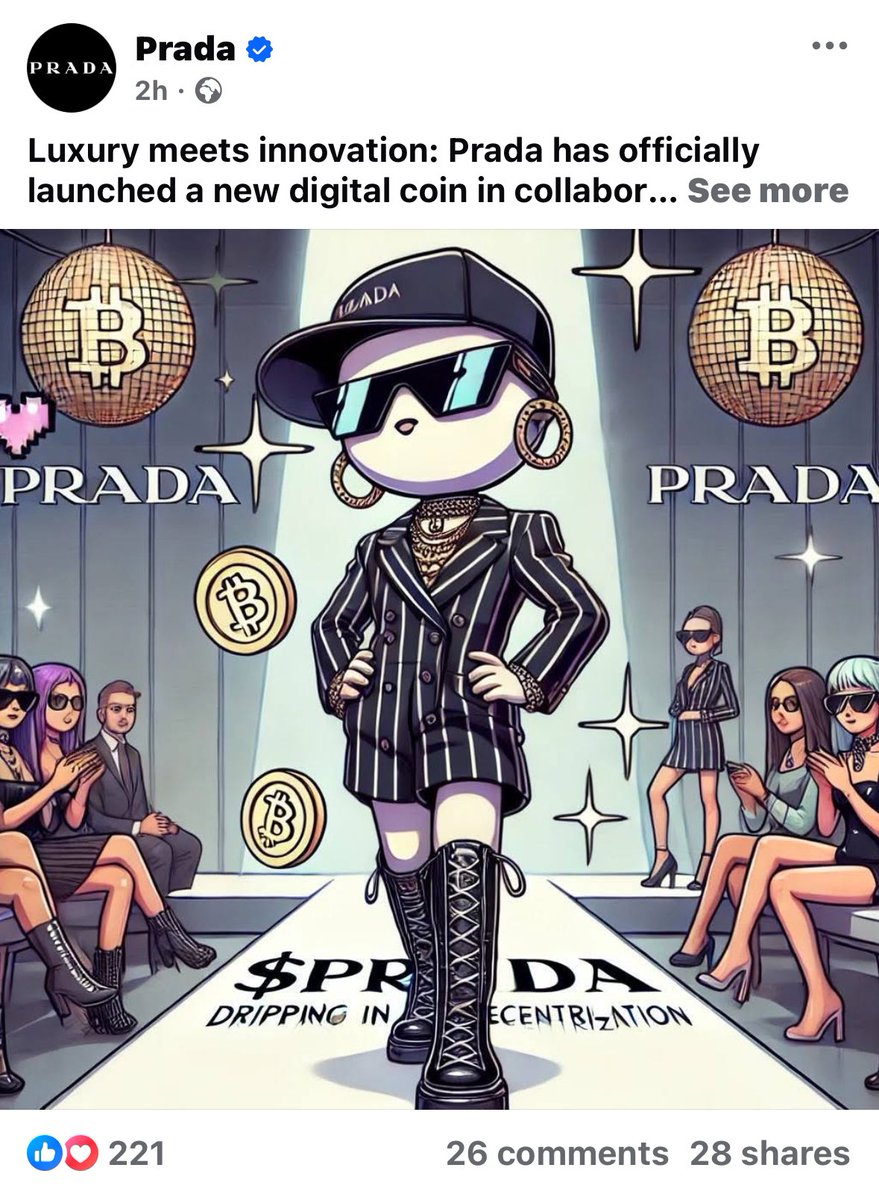 notacctttt's tweet photo. don’t hop on $prada shit’s fake

do you really think a company like prada would launch a memecoin and if if they did they wouldn’t do it like this and not even put it on here but fb yall fucking trippin https://t.co/ZN53jHly5P