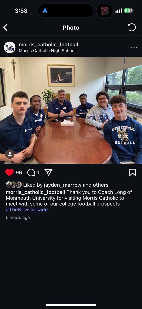 Ethan Everett (@ethan_everett1) on Twitter photo Thank you <a href="/CoachDennisLong/">Dennis Long</a> for coming to Morris Catholic to talk to me and some of the guys, I cannot wait to get on campus!
<a href="/MUHawksFB/">Monmouth Football</a> <a href="/CoachJeffGallo/">Coach Jeff Gallo</a> <a href="/Coach_DiRienzo/">Lou DiRienzo Jr.</a> <a href="/JimRobertsonQB/">Coach Robertson</a> <a href="/mrbrickfa90/">Rae Oliver</a> <a href="/DaveAlbano2424/">Dave Albano</a> <a href="/MorrisCathFB/">Morris Catholic Football</a> Thank you <a href="/CoachDennisLong/">Dennis Long</a> for coming to Morris Catholic to talk to me and some of the guys, I cannot wait to get on campus!
<a href="/MUHawksFB/">Monmouth Football</a> <a href="/CoachJeffGallo/">Coach Jeff Gallo</a> <a href="/Coach_DiRienzo/">Lou DiRienzo Jr.</a> <a href="/JimRobertsonQB/">Coach Robertson</a> <a href="/mrbrickfa90/">Rae Oliver</a> <a href="/DaveAlbano2424/">Dave Albano</a> <a href="/MorrisCathFB/">Morris Catholic Football</a>