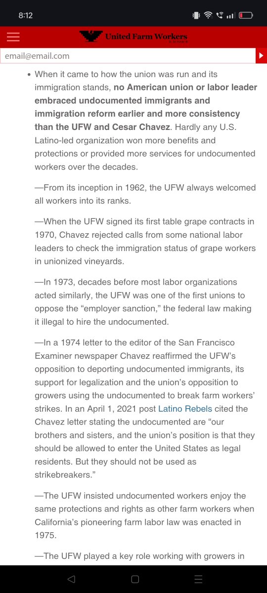 ACP continues to show they are wholly unqualified to claim to represent modern labor in America. 

They don't even know about UFW standing up for undocumented migrant workers.

It's right there on the UFW website.