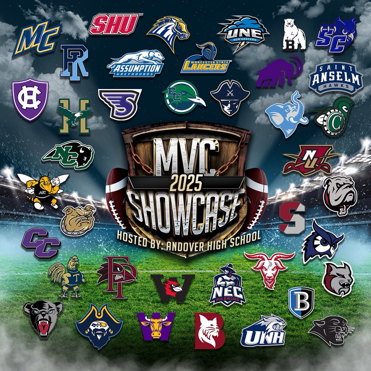Andover High School Varsity Football (@coachfielding) on Twitter photo ‼️COLLEGE COACHES ‼️
16 days until the MVC Showcase!
🗓️ Wednesday, May 21, 2025
⏲️7:00PM
📍Andover HS - Andover, MA
Contact <a href="/CoachFielding/">Andover High School Varsity Football</a>
DM to RSVP and receive the full prospect list ahead of time if you haven't done so already
Confirmed Colleges so far. ‼️COLLEGE COACHES ‼️
16 days until the MVC Showcase!
🗓️ Wednesday, May 21, 2025
⏲️7:00PM
📍Andover HS - Andover, MA
Contact <a href="/CoachFielding/">Andover High School Varsity Football</a>
DM to RSVP and receive the full prospect list ahead of time if you haven't done so already
Confirmed Colleges so far.