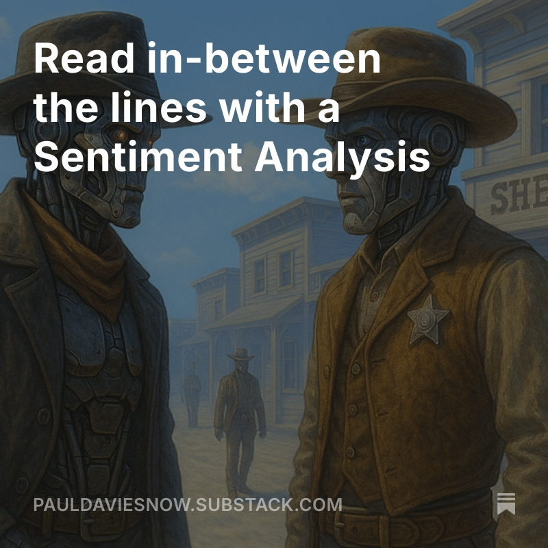 pauldaviesnow's tweet photo. My latest article on how to generate a sentiment analysis from customer calls using #ChatGPT https://t.co/pqs2lPM5G6 https://t.co/AUnp7OI11D