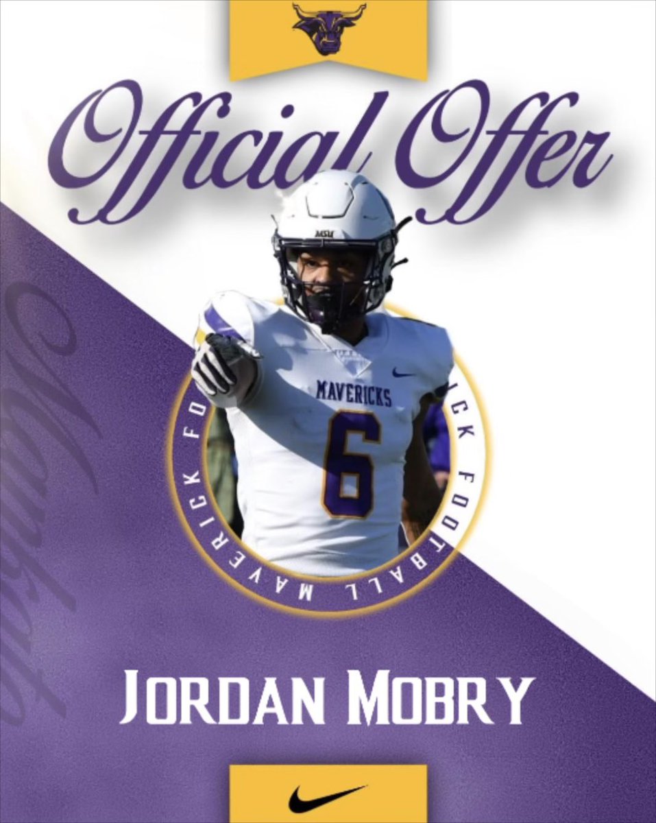 Jordan Mobry (@jordan_mobry26) on Twitter photo I’m excited to say I have received my first offer from <a href="/MinnStFootball/">Minnesota State Football</a>! Thank you <a href="/CoachHenning75/">Chad Henning</a>! Roll Mavs! I’m excited to say I have received my first offer from <a href="/MinnStFootball/">Minnesota State Football</a>! Thank you <a href="/CoachHenning75/">Chad Henning</a>! Roll Mavs!