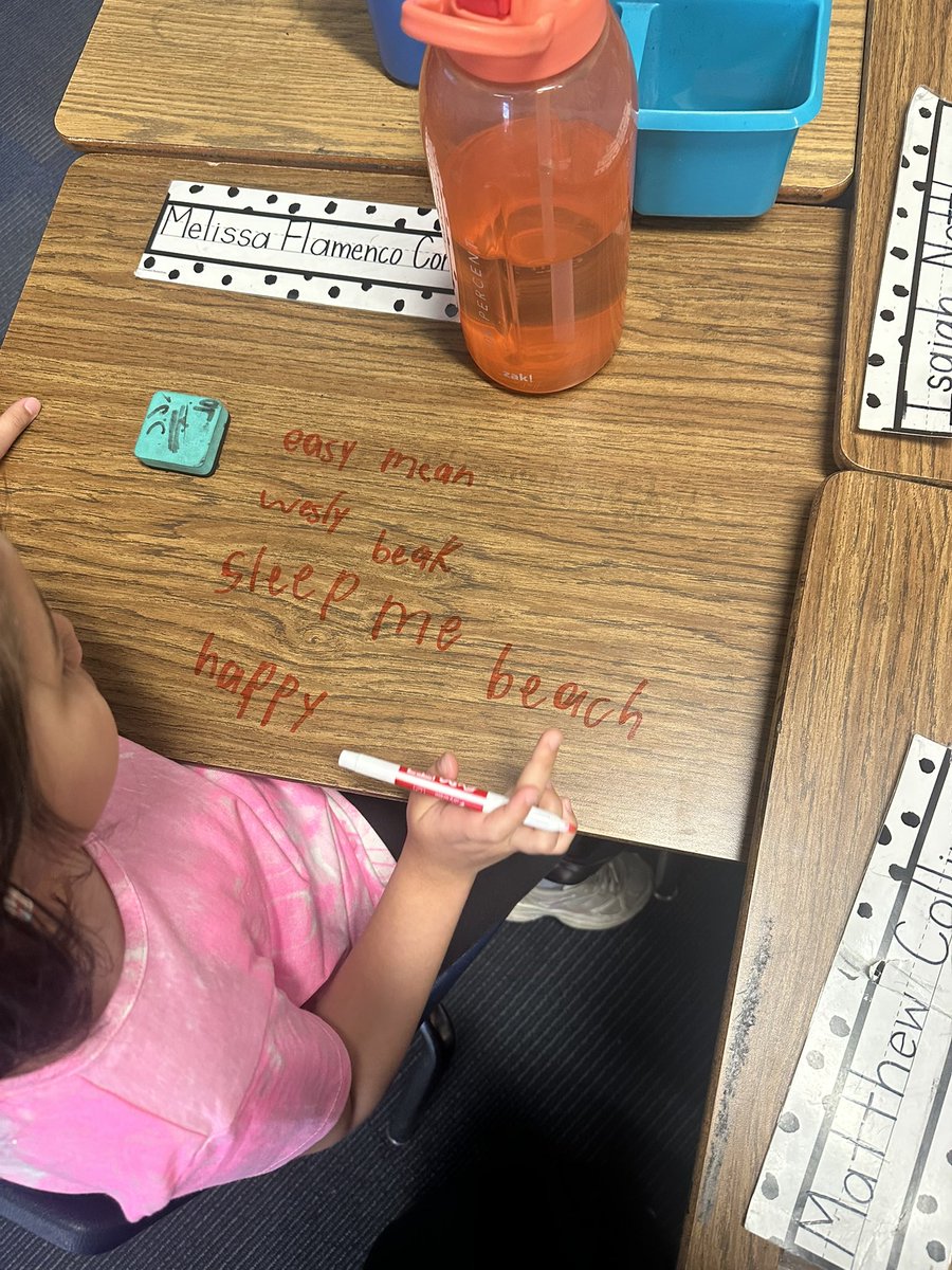 MsPoteat14's tweet image. 3 minutes to write as many words with the Long E sound as you can… GO! 🤩 @RTEFlightStatus @RichlandTwo