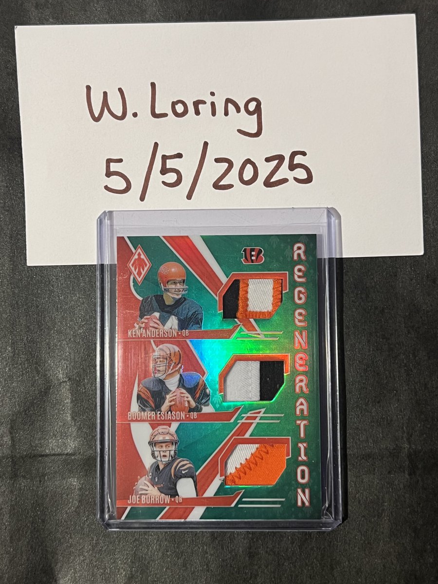 Ken Anderson
Boomer Esiason 
Joe Burrow 

2024 Phoenix Regeneration Triple Patch #03/25 

$80 Shipped