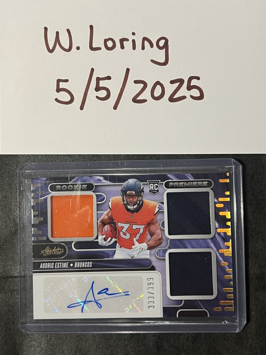 Rome Oduzne 2024 Panini Phoenix Rookie Patch Auto #01/24 - $65

Xavier Legette 2024 Panini Phoenix Rookie Patch Auto #39/49 - $24

Jacob Cowing 2024 Panini Phoenix FOTL Rookie Patch Auto #13/24 - $32

Audric Estime 2024 Panini Absolute Rookie Patch Auto #333/399 - $12

$5 📦