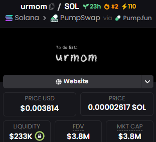 I feel like $urmom is so undervalued rn

I expect a big pump soon