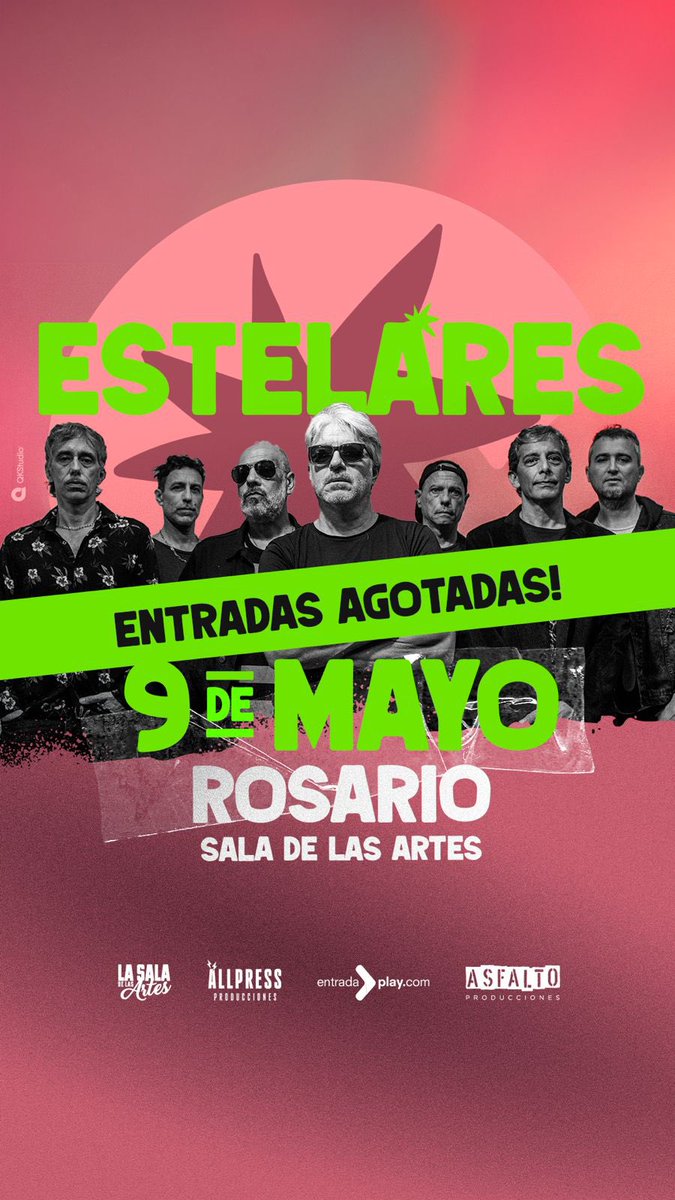 ¡Volvemos a #Rosario con entradas agotadas! 9 de Mayo a la bellísima #lasaladelasartesrosario 🎉