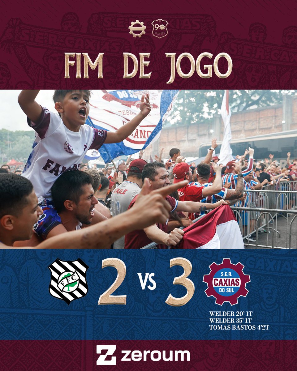 sercaxias's tweet photo. A VITÓRIA É GRENÁ EM FLORIANÓPOLIS! 🇳🇱🇳🇱

Na noite desta segunda-feira, o Caxias venceu a equipe do Figueirense pelo placar de (2x3) e conquistou três pontos importantes fora de casa para a sequência da Série C.

Welder marcou duas vezes e Tomas Bastos fechou o placar. ⚽️⚽️ ⚽️

Voltamos a campo no próximo domingo (11/05), às 16:30, contra o time do Retrô, no Centernário!

SEGUIMOS JUNTOS, SEMPRE COM O CAXIAS! 🇳🇱 

#sercaxias #grenádopovo #FFCxCAX