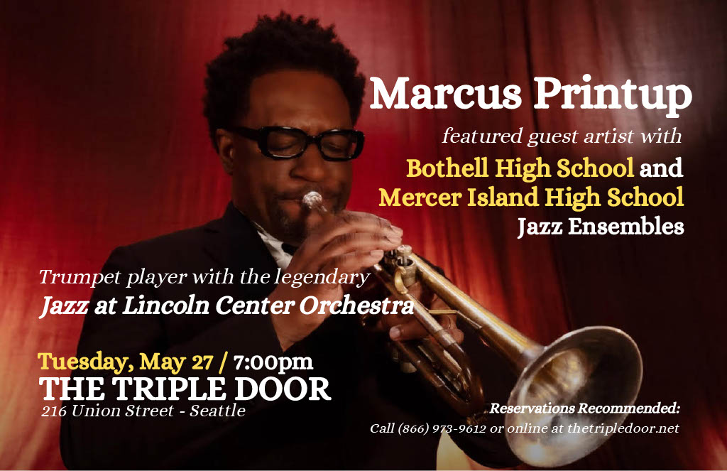 Mercer Island School District (@mercerislandsd) on Twitter photo 🎺 The MIHS Jazz Ensemble joins trumpet player Marcus Printup at <a href="/TheTripleDoor/">The Triple Door</a> on Tuesday, May 27 at 7pm. It's going to be a great show. Get your 🎟 now at thetripledoor.net 🎺 The MIHS Jazz Ensemble joins trumpet player Marcus Printup at <a href="/TheTripleDoor/">The Triple Door</a> on Tuesday, May 27 at 7pm. It's going to be a great show. Get your 🎟 now at thetripledoor.net