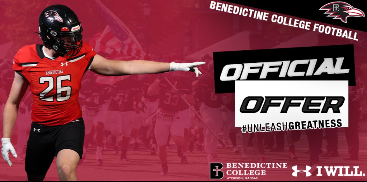 Logan Bennett (@loganbennett_26) on Twitter photo After a great conversation with <a href="/BradHines17/">Brad Hines</a> I am blessed to announce my first offer from <a href="/RavenFootballBC/">Benedictine Football</a>
<a href="/Tarrants_GVHS/">Mike Tarrants</a> <a href="/GVEagleFootball/">Grain Valley Football</a> <a href="/iamspartacus14/">David Allie</a> After a great conversation with <a href="/BradHines17/">Brad Hines</a> I am blessed to announce my first offer from <a href="/RavenFootballBC/">Benedictine Football</a>
<a href="/Tarrants_GVHS/">Mike Tarrants</a> <a href="/GVEagleFootball/">Grain Valley Football</a> <a href="/iamspartacus14/">David Allie</a>