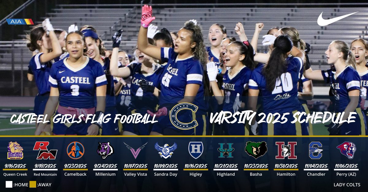 Casteel Girl's Flag Football (@casteelladyflag) on Twitter photo With a heavy 11 senior roster and recruiting class of determined women we are looking to take it to all the way! Off season work breads in season champions <a href="/CasteelAthletic/">Casteel Athletics</a> <a href="/CasteelColts/">Casteel Colts</a> <a href="/CUSDAthletics/">CUSDAthletics</a> <a href="/QwikRecruiting/">QwikRecruiting</a> <a href="/azcardsyouthfb/">Arizona Cardinals Youth Football</a> <a href="/LSscribe/">Logan Stanley</a> #ladycolts💙💛🏈🐴 #VARSITY With a heavy 11 senior roster and recruiting class of determined women we are looking to take it to all the way! Off season work breads in season champions <a href="/CasteelAthletic/">Casteel Athletics</a> <a href="/CasteelColts/">Casteel Colts</a> <a href="/CUSDAthletics/">CUSDAthletics</a> <a href="/QwikRecruiting/">QwikRecruiting</a> <a href="/azcardsyouthfb/">Arizona Cardinals Youth Football</a> <a href="/LSscribe/">Logan Stanley</a> #ladycolts💙💛🏈🐴 #VARSITY
