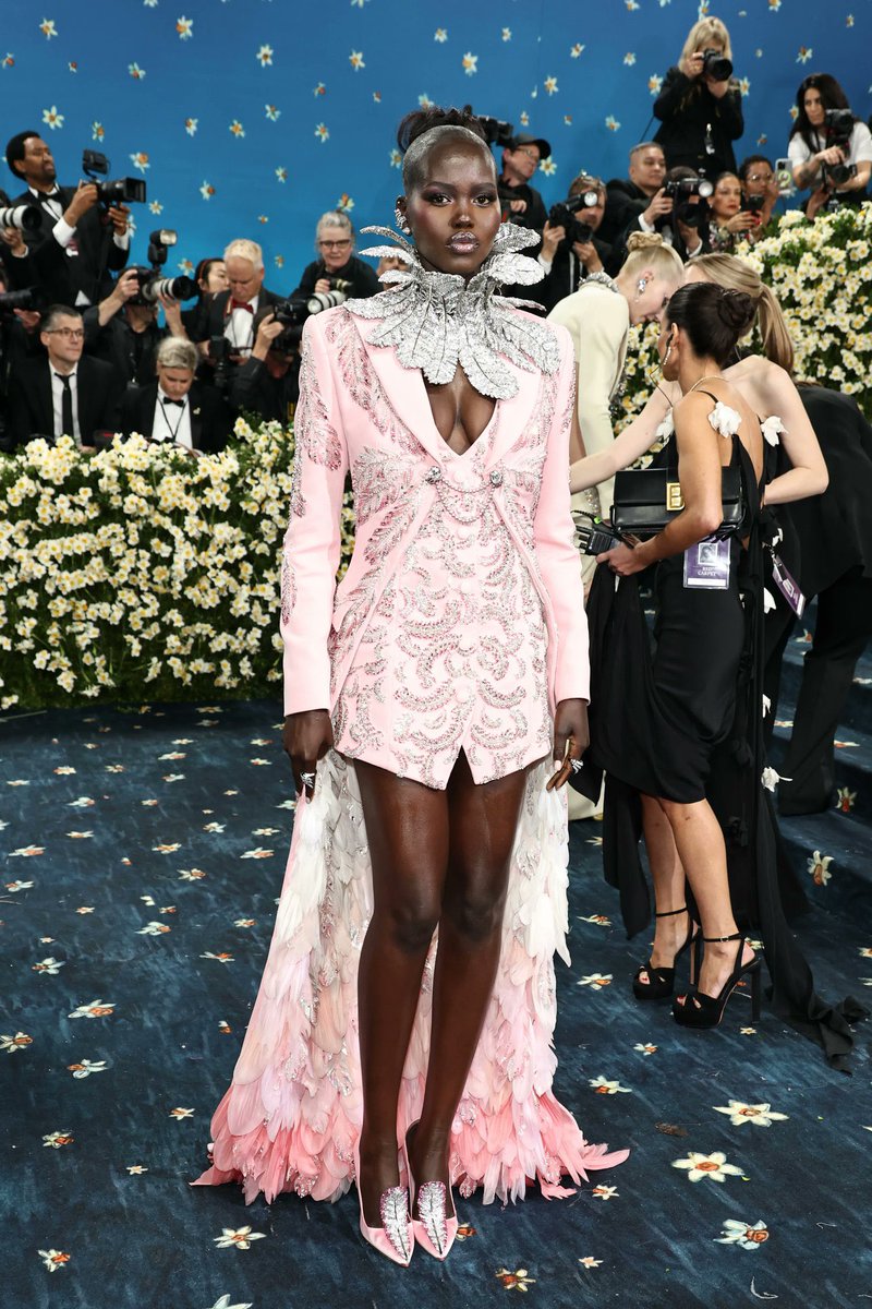Adut Akech in custom Swarovski for the #MetGala2025 ✨