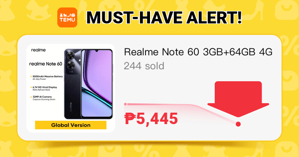 quar42634's tweet photo. Realme Note 60 3GB+64GB 4G LTE, Global Version, Unlocked Cellphone, Andriod 14 Smartphone, 6.74''HD 90Hz Display, 5000mAh Battery Celulares, 32m Camera Mobile Phone 7.79mm Thin, No Charger Included, Black
🎉 Coupon price[₱5,445]
👉 item link: https://t.co/hjbESiWL17 https://t.co/PB8YSqpSPg