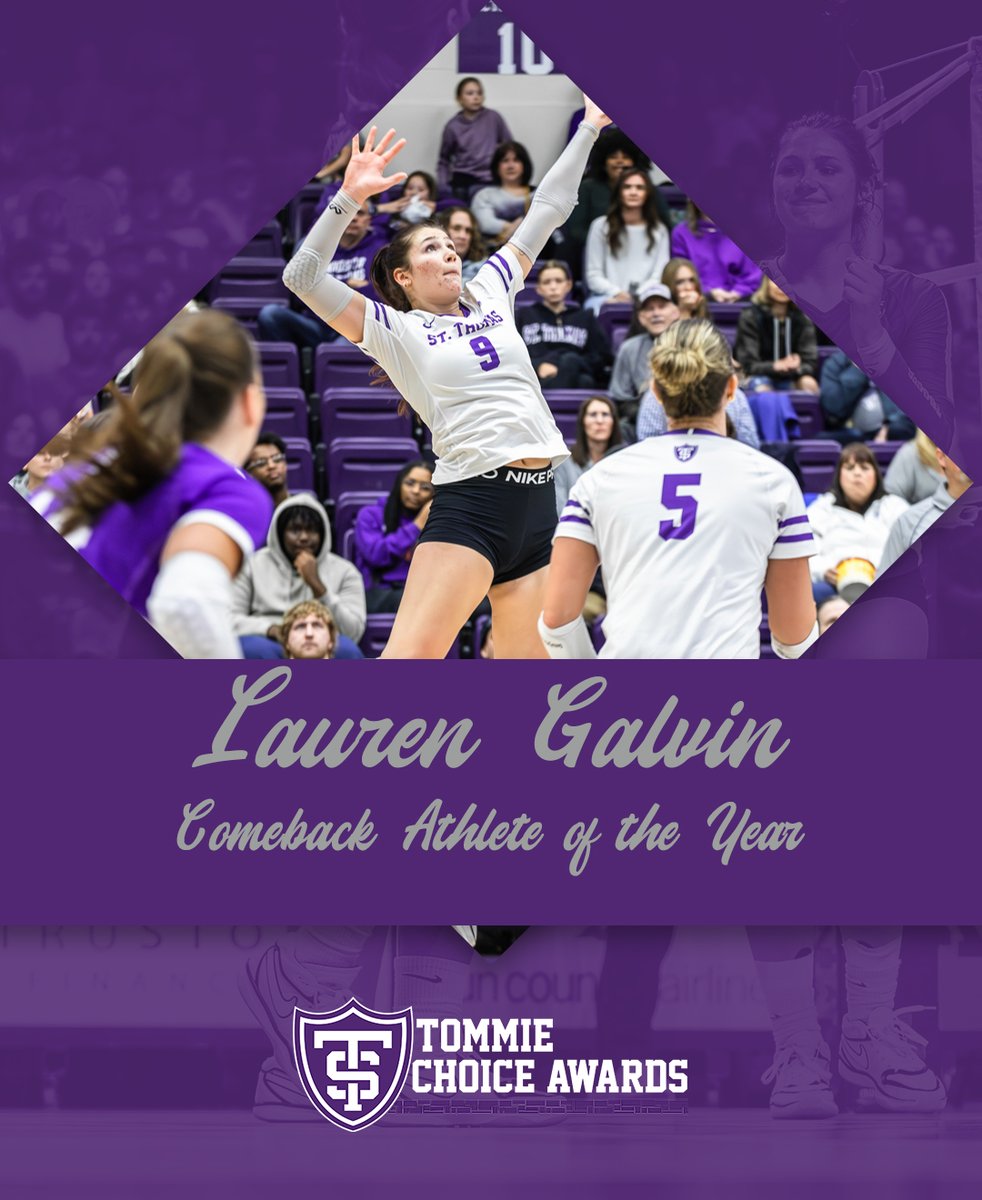 St. Thomas Athletics (@tommieathletics) on Twitter photo When adversity strikes, a competitor with drive and determination doesn't let the road blocks slow them down.
Lauren Galvin was back with a vengeance this year, leading <a href="/Tommievball/">St. Thomas Volleyball</a> to one of the biggest turnarounds in college volleyball this season!💪💪
#RollToms When adversity strikes, a competitor with drive and determination doesn't let the road blocks slow them down.
Lauren Galvin was back with a vengeance this year, leading <a href="/Tommievball/">St. Thomas Volleyball</a> to one of the biggest turnarounds in college volleyball this season!💪💪
#RollToms
