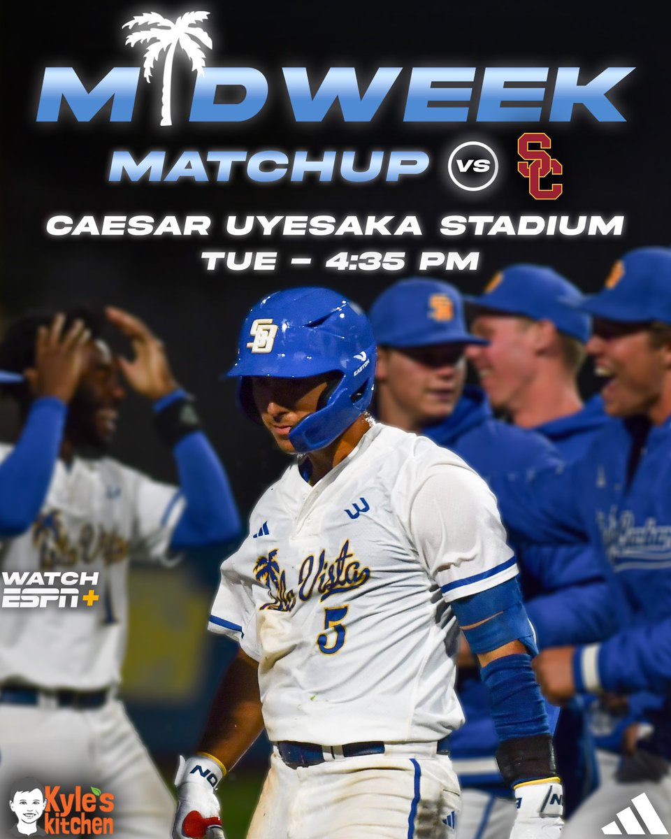 UCSB_Baseball's tweet photo. A clash with the Trojans ⚔️

USC comes to town for the season’s Midweek Matchup in Isla Vista.

#GoChos | #SBConnect https://t.co/WSqN8g33pH