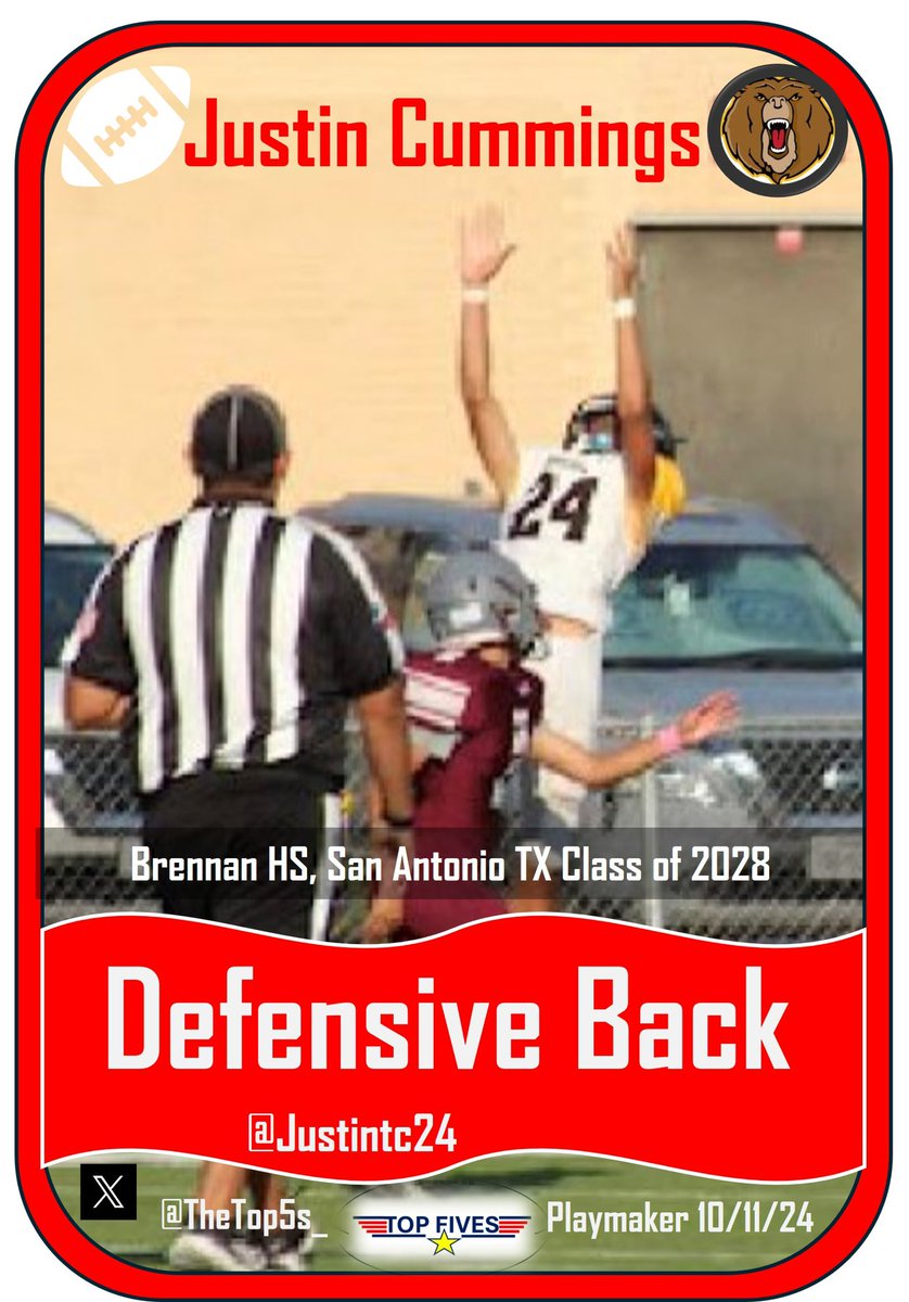 ⭐️⭐️⭐️⭐️⭐️ PLAYMAKER

2028 DB <a href="/justintc24/">Justin Cummings</a> 

<a href="/coachmaxsilver/">Max Silver</a>
<a href="/CoachCollins46/">Stacy Collins</a>
@Justin_Ena  
<a href="/Nodogsdown_JDW/">JD Williams</a>  
<a href="/CoachDiribe96/">Chidera Uzo-Diribe</a>
<a href="/Coach_Kratch/">Colby Kratch</a>
<a href="/coachstanard/">Steve Stanard</a>
<a href="/Coach_CJRobbins/">Cameron (C.J.) Robbins</a>   
<a href="/CoachBlakeBaker/">Blake Baker</a>  
<a href="/CoachSteveEllis/">Steve Ellis</a>
<a href="/JoeS_Rossi/">Joe Rossi</a>
<a href="/CoachDjSmith/">DJ Smith</a>
<a href="/Rob_Dvoracek/">Rob Dvoracek</a>
<a href="/CoachHen_1/">Jared Hensley</a>
<a href="/Coach__Hunter/">Coach Shane Hunter</a>