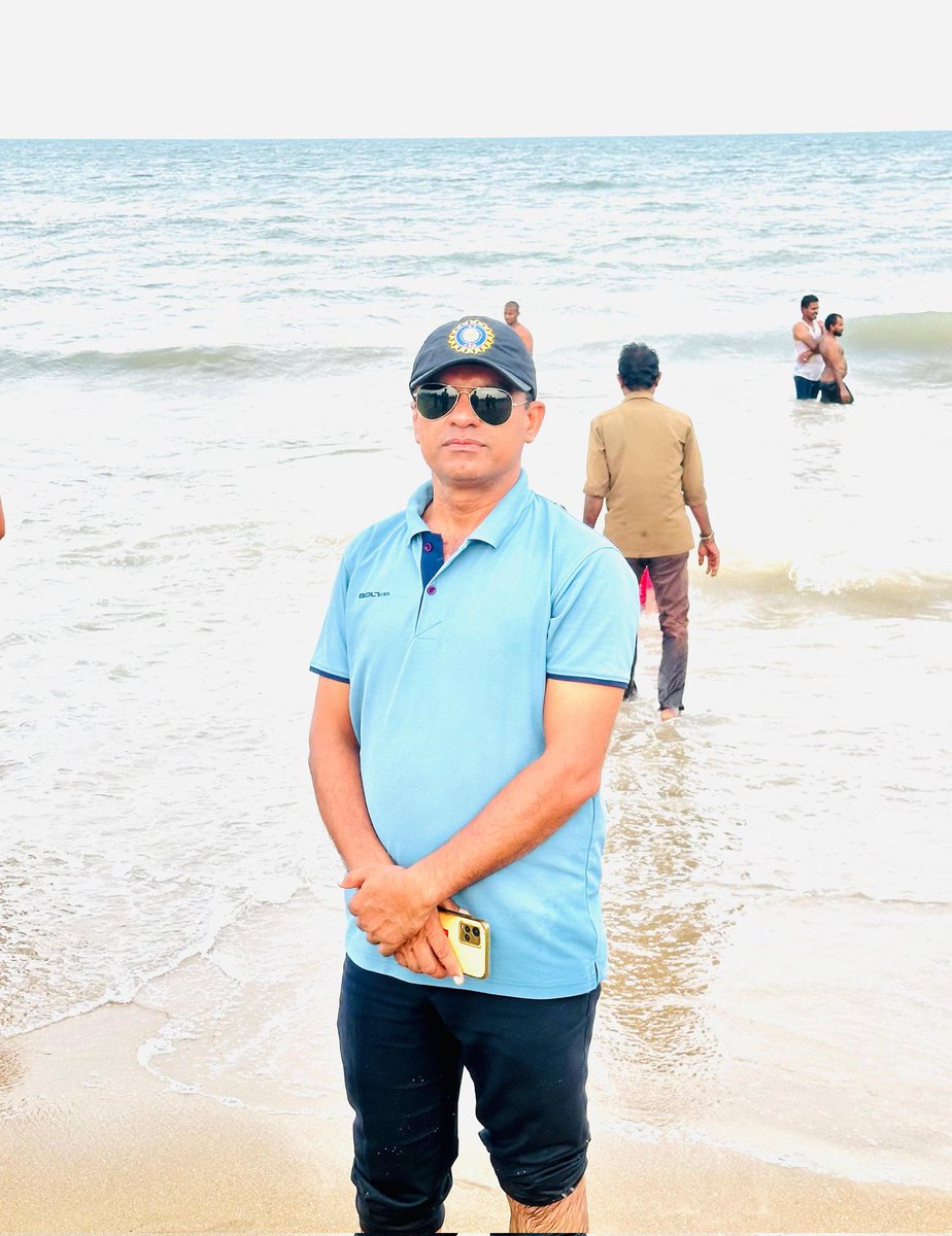 Enjoying the beech at Nellore, Andhra Pradesh (India).