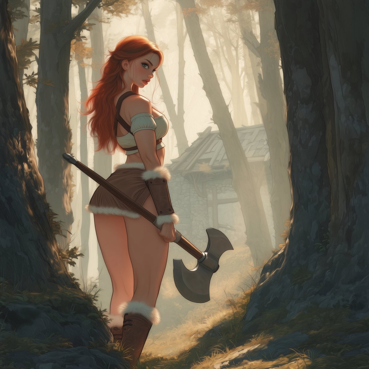 As we prepared to descend into the dungeon, a brief memory of her in sunlight emerged, a vivid counterpoint to the encroaching darkness.