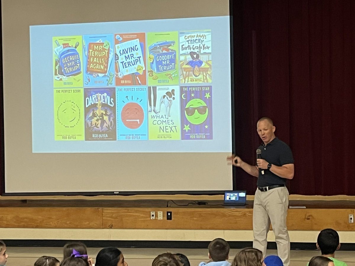 CBckehan's tweet image. @CBWarwickElem was so lucky to have @RobBuyea visit today. He shared great advice about writing and how to work through hard things. His 📚 are ❤️ by so many of our Ts &amp;amp; Ss. @CBLibraries
