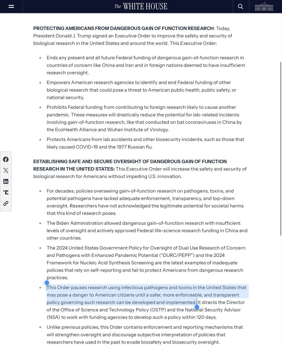 RenzTom's tweet image. 🚨🚨🚨BREAKING:  Trump ALLOWS Gain of Function Research to Continue?

Today President @realDonaldTrump signed an Executive Order ALLOWING dangerous gain-of-function research to continue in some circumstances! 

The EO does ban federal funding for many or most GOF projects and…