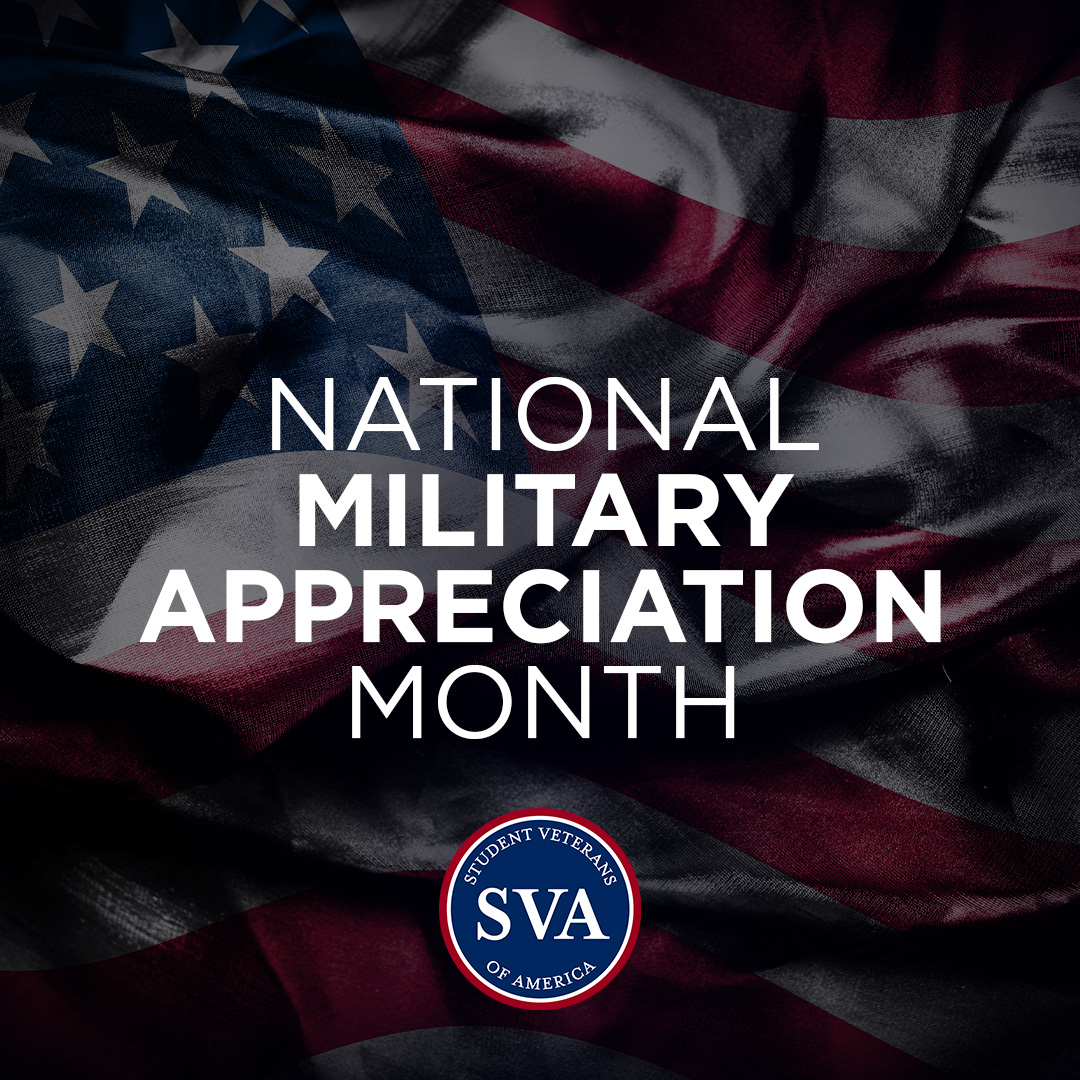 This May, Military Appreciation Month is more than thanks—it’s a call to action.
Support student vets. Hear our stories. Celebrate our success.
Service doesn’t end with the uniform—and neither should our support. 🇺🇸 #MilitaryAppreciationMonth #StudentVeterans