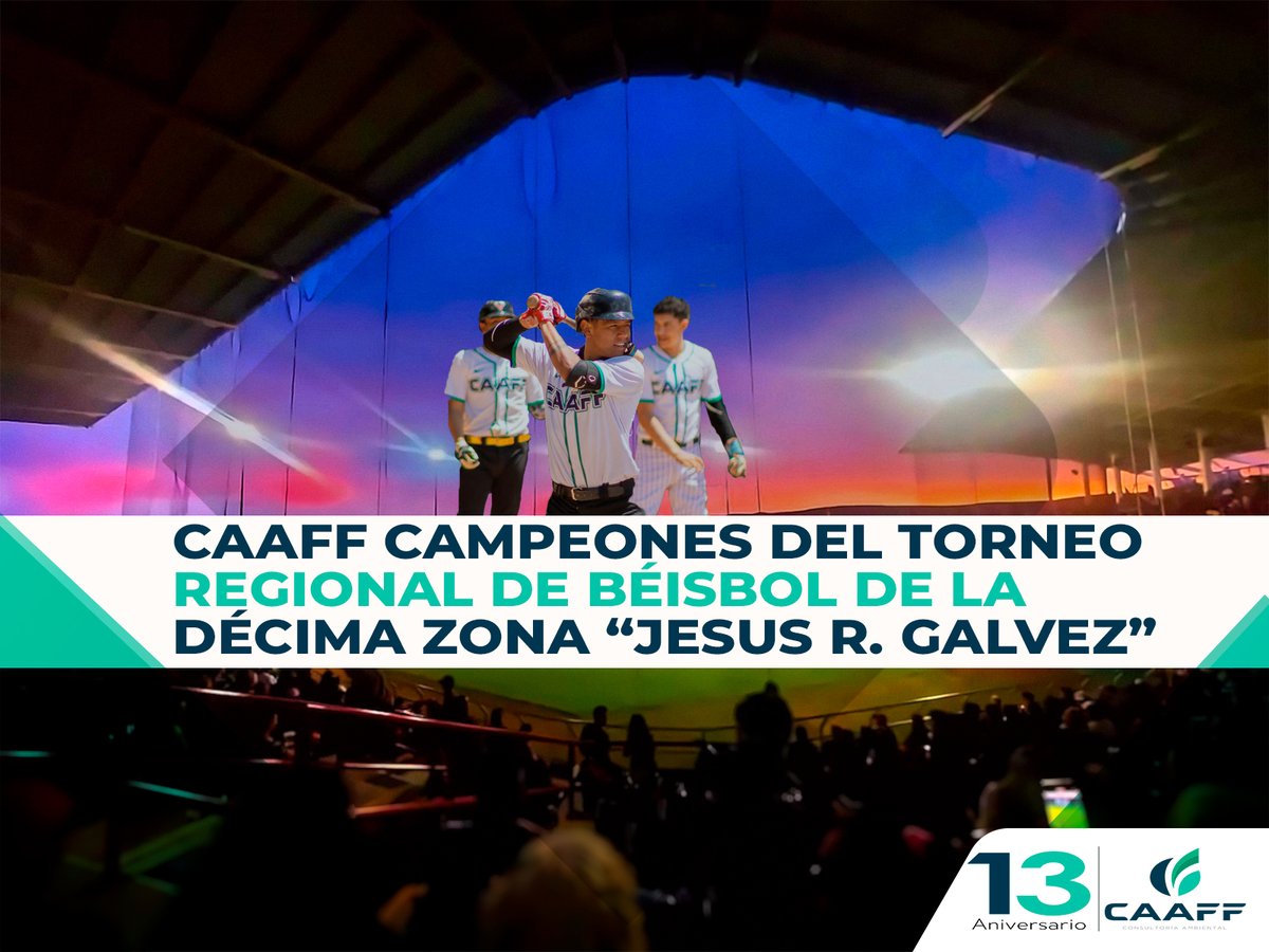 caaff1's tweet image. ¡Somos campeones! 🏆
CAAFF Consultoría Ambiental gana el Torneo Regional de Béisbol “Jesús R. Gálvez”.
Nuestro compromiso con el medio ambiente también se refleja en el apoyo al deporte. 💚⚾
#CAAFF #Béisbol #Campeones #ApoyoAlDeporte