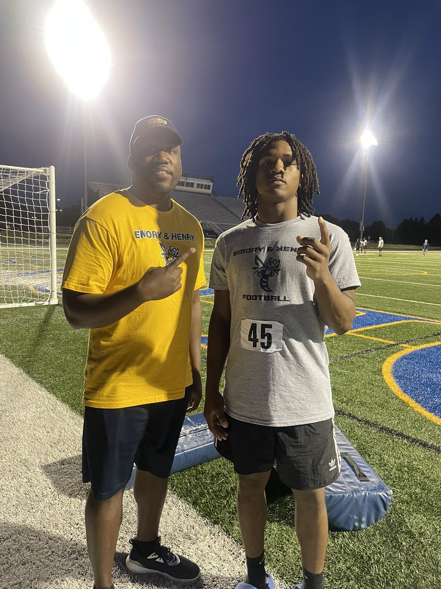 Had a great day at <a href="/EmoryHenry_FB/">E&H Football</a>  camp today!!! Thanks for the opportunity <a href="/fbcoachsamp/">Coach Sampson</a>
