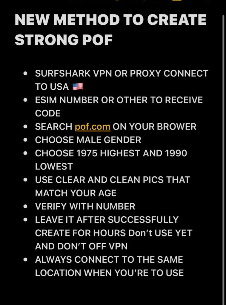Sharp method for pof