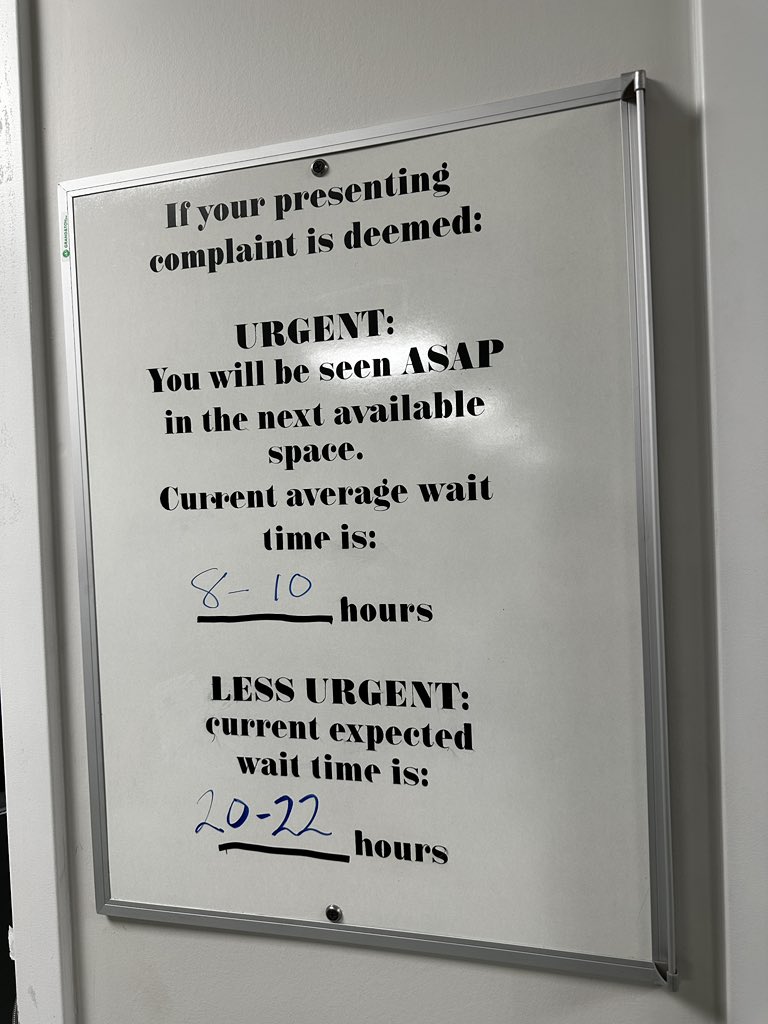 MatthewBarter's tweet image. Wait times at Health Sciences Centre in St. John’s this past weekend.