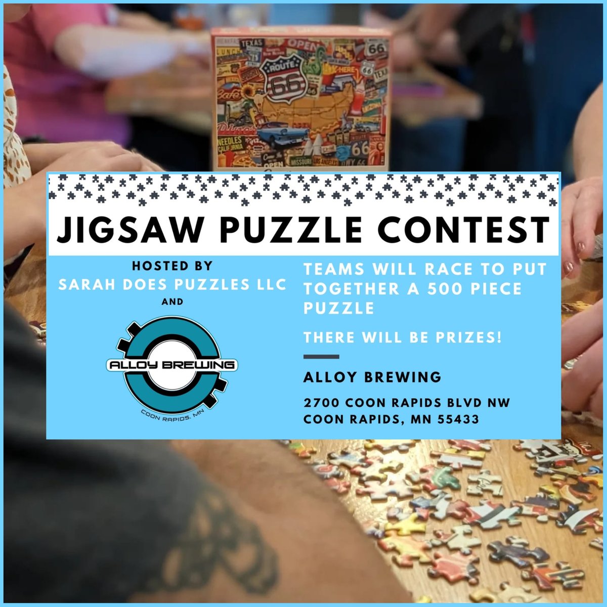 Looking for a few more teams for this Saturday's Jigsaw Puzzle Competition with Sarah Does Puzzles. 
You can even save $10 with code SpringSave10
Sound like fun? REGISTER HERE: loom.ly/3c9Gqck
