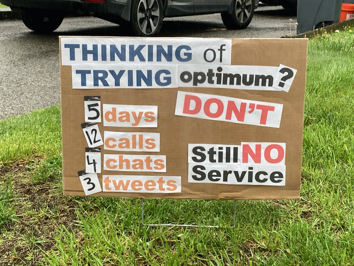 OPTIMUM cable users in Rockland Co NY, I feel sorry for you.  Service is atrocious.  I am waiting for new "calls", "chats" and "tweets" count from a family member and will update the pic below.  Was anyone ever told that "the supervisor refuses your call." I shit you not!!!!!!!!