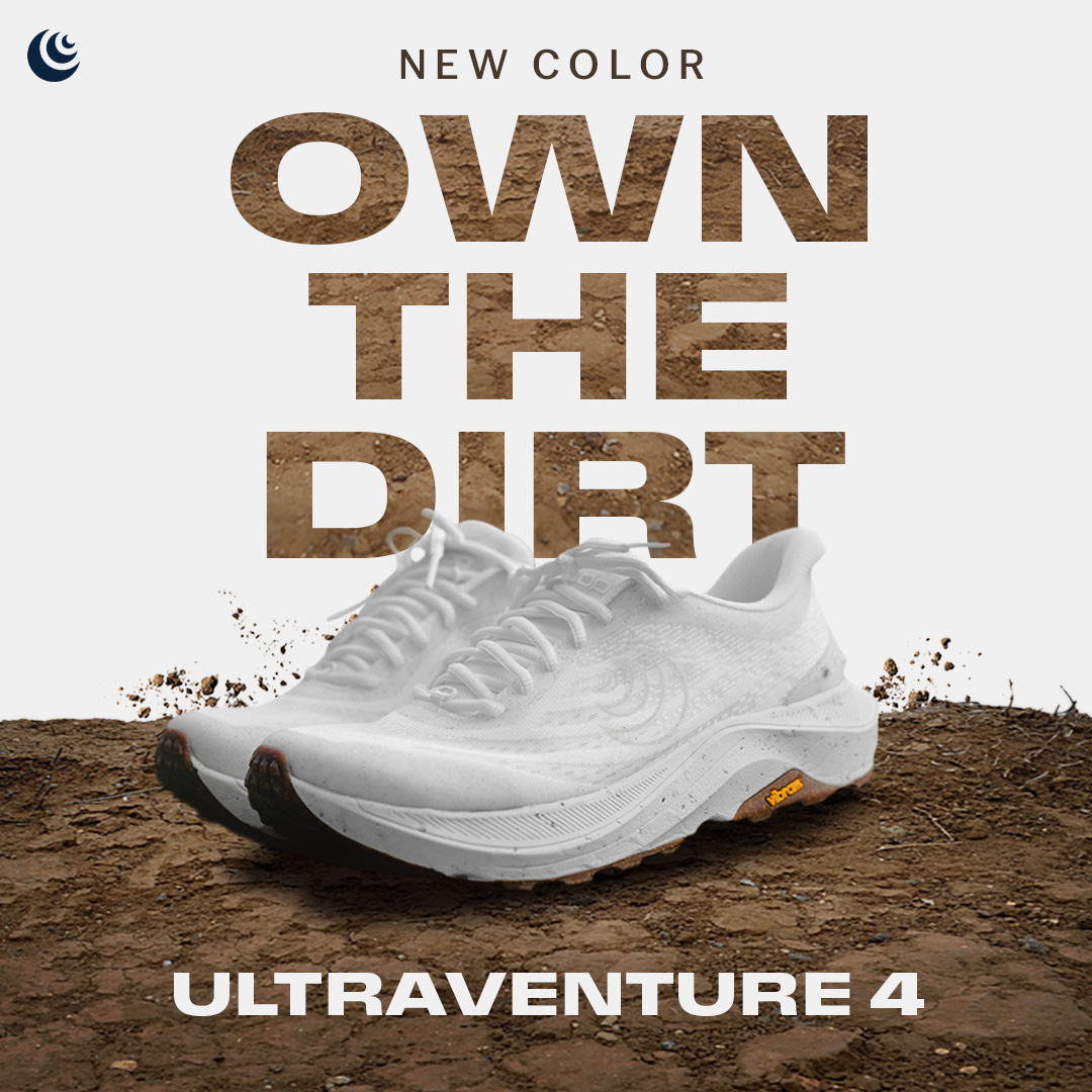 There’s something about taking fresh white shoes to the trail.
You try to keep them clean at first, careful with every step.
But the trail has other plans.
Soon they’re marked by every mile, every moment.
Stained, dusted, broken in just right. Embrace it. 
 
OWN THE DIRT
