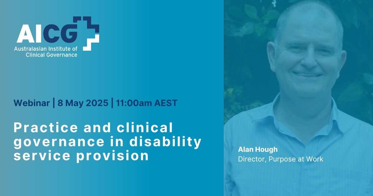 AusInstClinGov's tweet photo. HAVE YOU REGISTERED YET? ⏰ 

This webinar covers clinical governance for two groups: NDIS providers, and health services supporting people with disabilities. Learn key requirements and risk areas. 

Register now: https://t.co/tAVufC7bCT

#AICG #ClinicalGovernance #NDIS https://t.co/2g8Aj0w40s