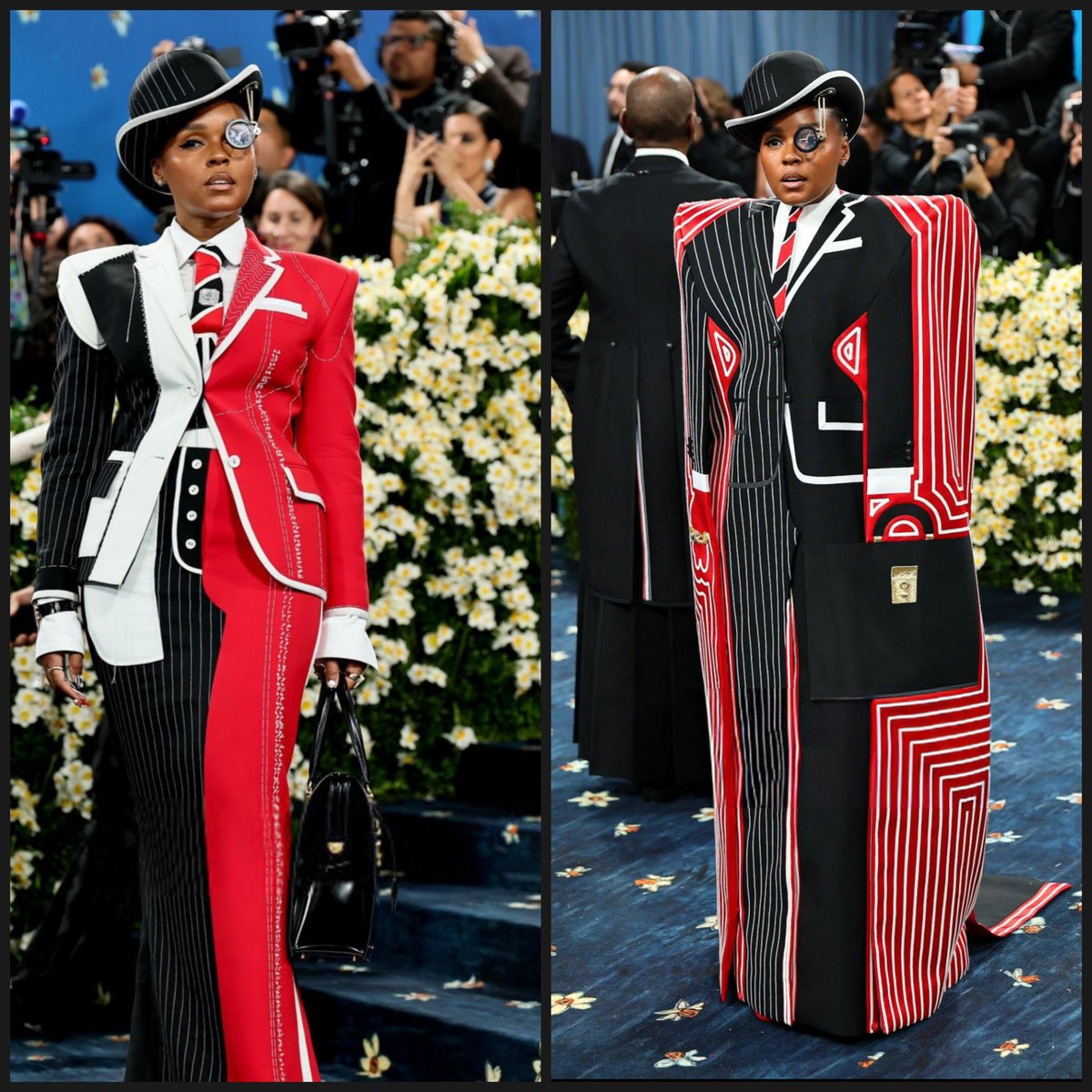 ANTISOCIALSHAE's tweet photo. @JanelleMonae is a LITERAL walking piece of art!!!! #MetGala https://t.co/vT3zNpWWUO