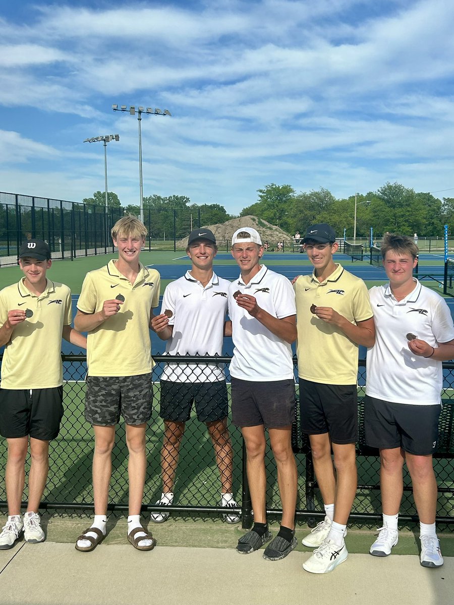 Congratulations to these <a href="/ACJagsAthletics/">ACAthletics</a> Jaguars on their runner up finish in the AVCTL Div 2 🎾 tournament.
Team finish: 2nd
Doubles: Post/Kachelmeier - 🥈
Doubles: Cunningham/Holcomb - 4th
Singles: Will Schaefer - 5th
Singles: Grant McGinniss - 6th