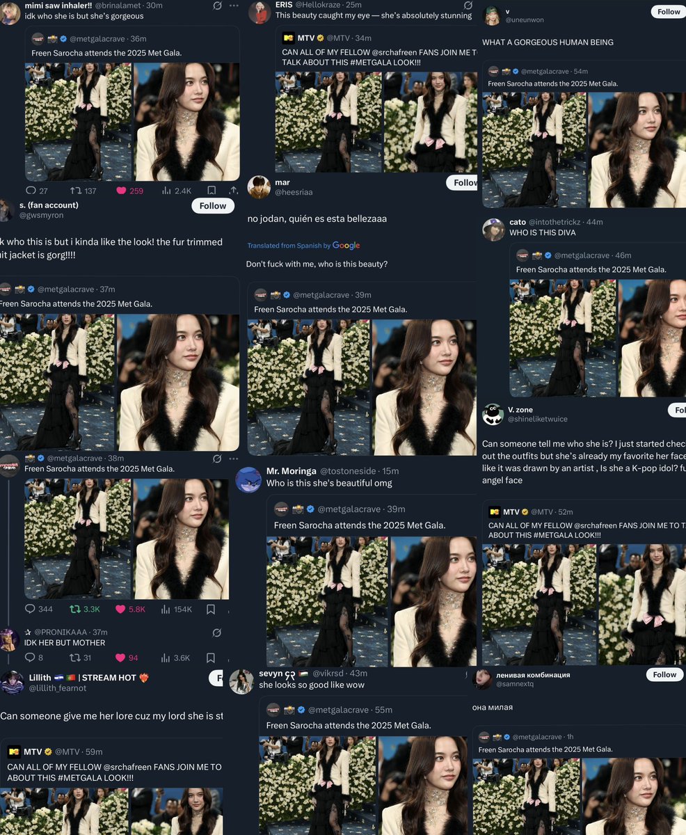 freen_brainrot's tweet image. you know pfreen totally served and slayed when she started showing up on non-fan accs—everyone’s on the floor for her!

PROUD IS AN UNDERSTATEMENT 🥹🙌🏻

SAROCHA AT MET GALA
#MetGala2025xFREEN
#MetGala #MetGala2025