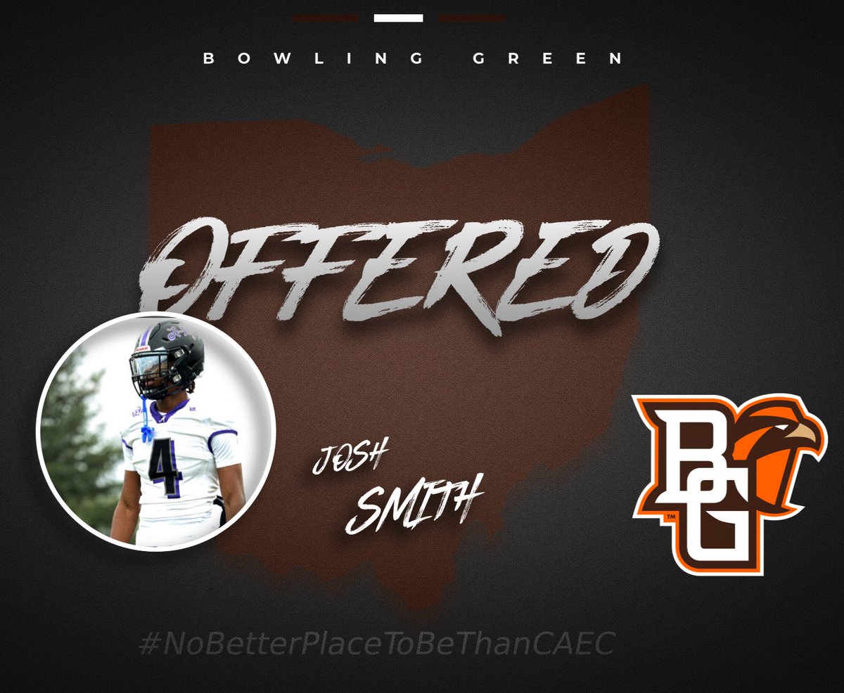 Joshua Smith (@614j0sh) on Twitter photo After a great showcase and conversation with <a href="/CoachBayer_/">Alex Bayer</a> I am blessed and grateful to receive an offer from <a href="/BG_Football/">BGSU Football</a> <a href="/BruceSJohnson/">Bruce S Johnson</a>
<a href="/CAECFootball/">Nubian Football</a> <a href="/Jamell__Davis/">Jamell Davis</a> <a href="/JaredLuginbill/">Jared Luginbill</a> <a href="/chadsimmons_/">ChadSimmons</a> <a href="/MSR_Ohio/">John McCallister</a> <a href="/mark__porter/">ScoutingOhio.com - 247 Sports - Bucknuts</a> <a href="/bryan_ault/">Bryan Ault - Midwest Scout</a>
<a href="/allentrieu/">Allen Trieu</a> <a href="/mohrRecruiting/">Brian Mohr</a> #IXStrong #AyZiggy After a great showcase and conversation with <a href="/CoachBayer_/">Alex Bayer</a> I am blessed and grateful to receive an offer from <a href="/BG_Football/">BGSU Football</a> <a href="/BruceSJohnson/">Bruce S Johnson</a>
<a href="/CAECFootball/">Nubian Football</a> <a href="/Jamell__Davis/">Jamell Davis</a> <a href="/JaredLuginbill/">Jared Luginbill</a> <a href="/chadsimmons_/">ChadSimmons</a> <a href="/MSR_Ohio/">John McCallister</a> <a href="/mark__porter/">ScoutingOhio.com - 247 Sports - Bucknuts</a> <a href="/bryan_ault/">Bryan Ault - Midwest Scout</a>
<a href="/allentrieu/">Allen Trieu</a> <a href="/mohrRecruiting/">Brian Mohr</a> #IXStrong #AyZiggy