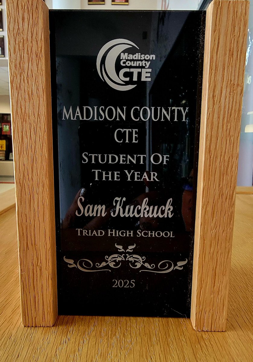 Triad High School (@triadhighschool) on Twitter photo Congratulations to Sam Kuckuck for being named Madison County CTE Student of the Year! Sam's hard work, dedication, leadership, and commitment to excellence in Career and Technical Education have helped prepare him for a future in engineering.
#triadproud #ILCTE
<a href="/AndyBrendel1/">Andy Brendel</a> Congratulations to Sam Kuckuck for being named Madison County CTE Student of the Year! Sam's hard work, dedication, leadership, and commitment to excellence in Career and Technical Education have helped prepare him for a future in engineering.
#triadproud #ILCTE
<a href="/AndyBrendel1/">Andy Brendel</a>