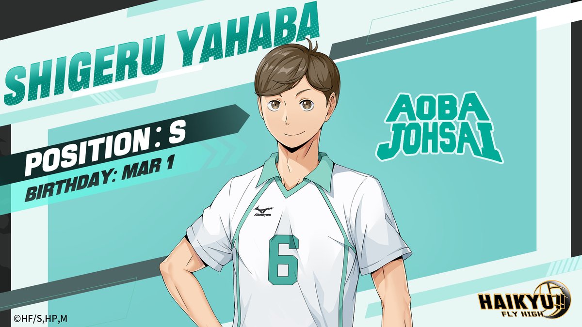 EN_HQflyhigh's tweet photo. 🏫Aoba Johsai High School

🏐SHIGERU YAHABA
JERSEY NUMBER：6

"YOU'LL ONLY BE A REGULAR IF YOU ARE NEEDED FOR THE TEAM TO WIN."

A reliable backup setter who also excels as a pinch server!

While he is often cheerful and easygoing, he also has a serious side, valuing teamwork and cohesion.

#HAIKYU!! #FLYHIGH #ハイキュー!! #hq_Anime #HAIKYUU!!