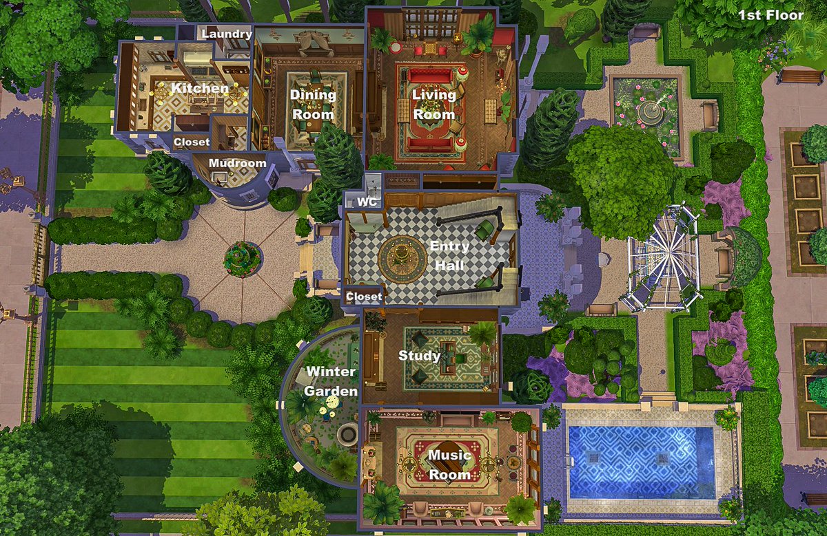 asimialex's tweet image. Check out the floor plans of my latest build "Everlasting Manor"
#TheSims #TheSims4 #ShowUsYourBuilds @TheSimmersSquad