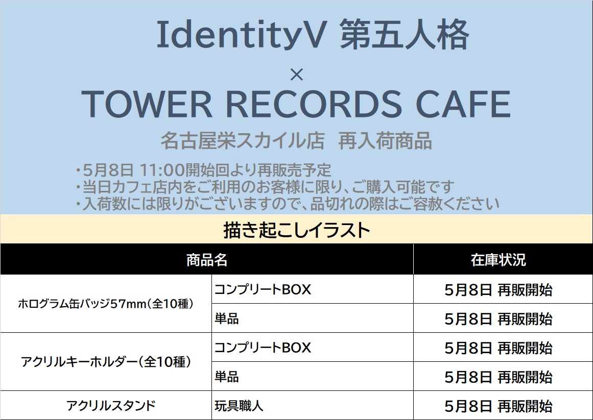 第五人格 ホログラム 缶バッジ 10種 コンプリート タワレコ