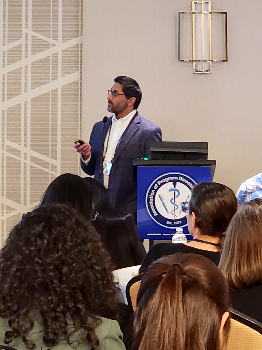 EmorySurgery's tweet image. Associate Program Director Dr. Dipan Patel presenting on Global Surgery training on a panel moderated by our PD, Dr. Jahnavi Srinivasan, with a special shoutout to Dr. Allison Linden at Surgical Education Week #EmorySurgery