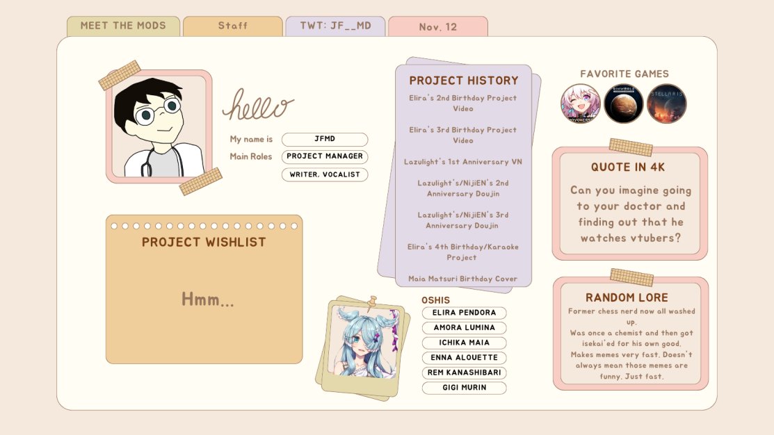 ☔️MEET THE MODS☔️

🩺Staff: <a href="/JF__MD/">JFMD 🩺</a> 🩺

SOMEONE CALL THE DOC- Oh. He's already here! See, we're professional! (No, we're not, we're all doing this for fun.) Come join our server to get isekai'd into projects with us!