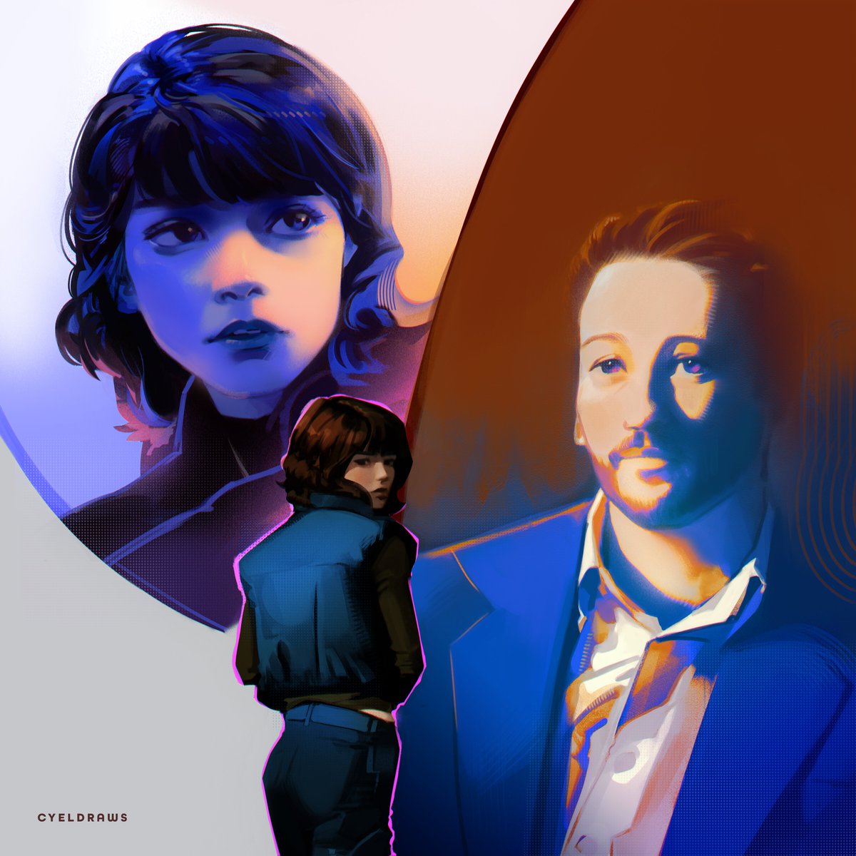 Levi and Drasa portrait fanart from the movie, The Gorge! #digitalart