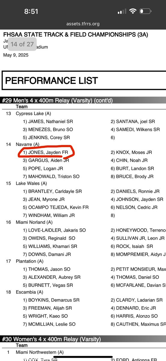 I will be going to state for the 4x400‼️
<a href="/CoachBenji/">Coach Chris Benjamin</a> 
<a href="/coachjjones20/">Coach Jamie Jones</a>