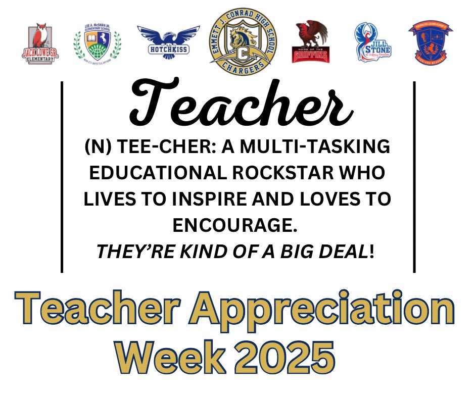 Dr. Sandra Barrios-Rojas, Executive Director (@sbarrios_disd) on Twitter photo It’s Teacher Appreciation Week 2025! To every teacher in the Conrad Vertical Team: You are the heart of our schools. Thank you for inspiring, encouraging, and showing up every day like the rockstars you are.
#ThankATeacher #TeacherAppreciationWeek #ConradStrong <a href="/ConradSchools/">Conrad Nation - DISD</a> It’s Teacher Appreciation Week 2025! To every teacher in the Conrad Vertical Team: You are the heart of our schools. Thank you for inspiring, encouraging, and showing up every day like the rockstars you are.
#ThankATeacher #TeacherAppreciationWeek #ConradStrong <a href="/ConradSchools/">Conrad Nation - DISD</a>