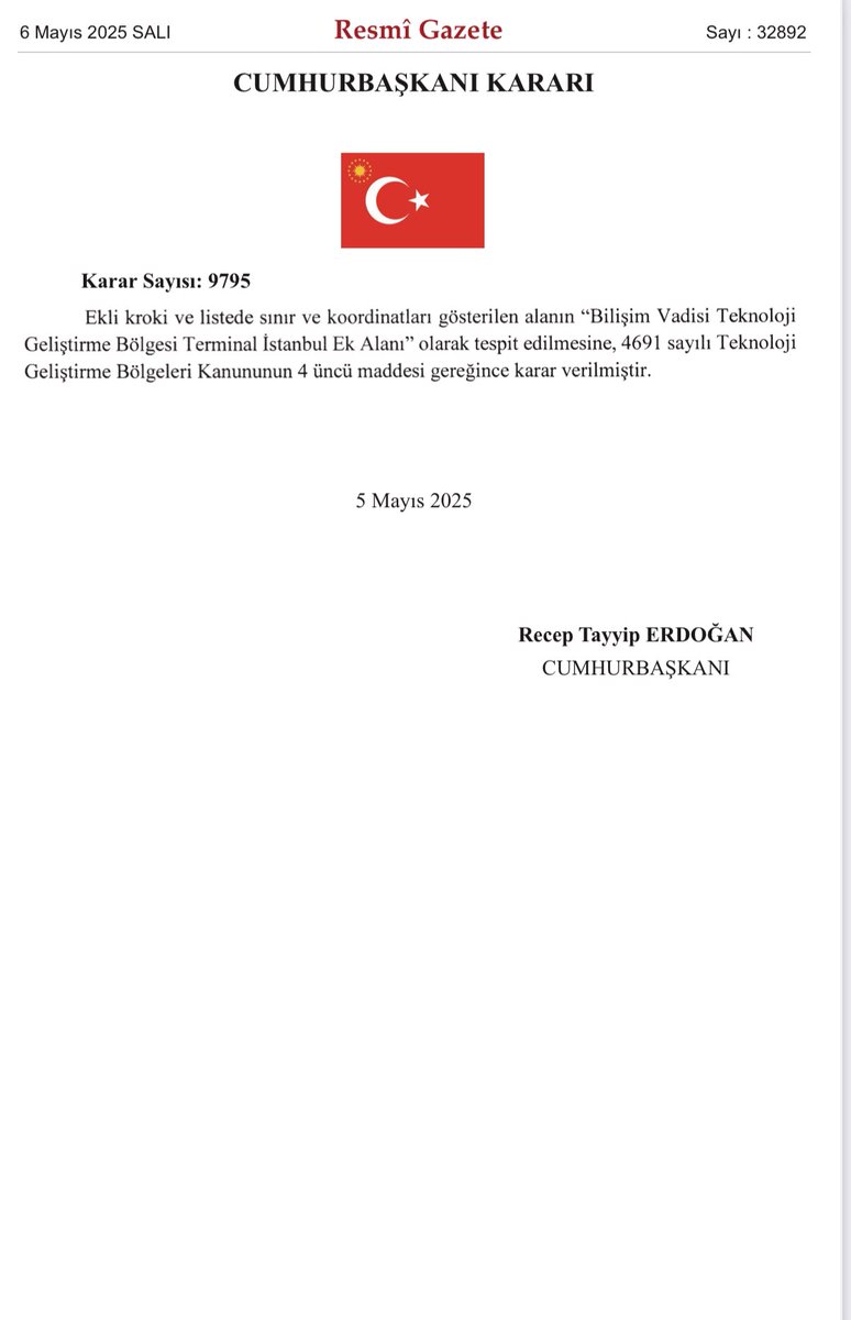 mfatihkacir's tweet photo. Bugün Cumhurbaşkanımız Sayın @RTErdogan’ın imzasıyla Resmi Gazetede yayımlanan kararla, Atatürk Havalimanı Terminal Binaları “teknopark” ilan edildi.

@BilisimVadisiTR’ne bağlı kurulan teknopark, “Terminal İstanbul” markasıyla dünyanın en büyük teknoloji girişimciliği merkezi olarak hizmet sunacak. 🇹🇷

Binlerce teknoloji girişimi bu merkezde doğacak, büyüyecek ve yatırımcılarla buluşacak. 🦄

Kamu ve özel sektörden çok sayıda paydaş kurumla birlikte İstanbul’u küresel düzeyde bir girişimcilik merkezi yapacağız. 🚀

Bu dev merkezde kuracağımız bilim merkezi, yazılım ve yapay zeka okulu ile teknoloji atölyeleri de farklı yaş gruplarına ev sahipliği yapacak. 🔬🥼🧑‍💻