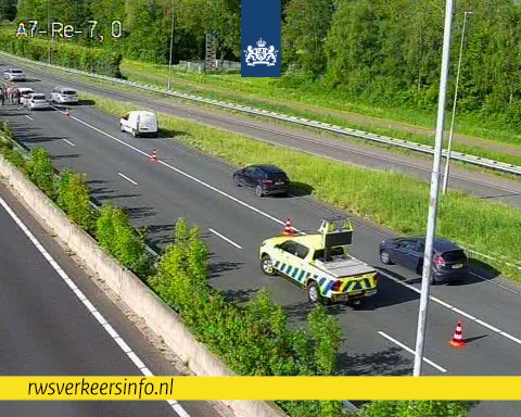 Ongeval op de A7 bij Zaanstad-'t Kalf zorgt voor verkeershinder