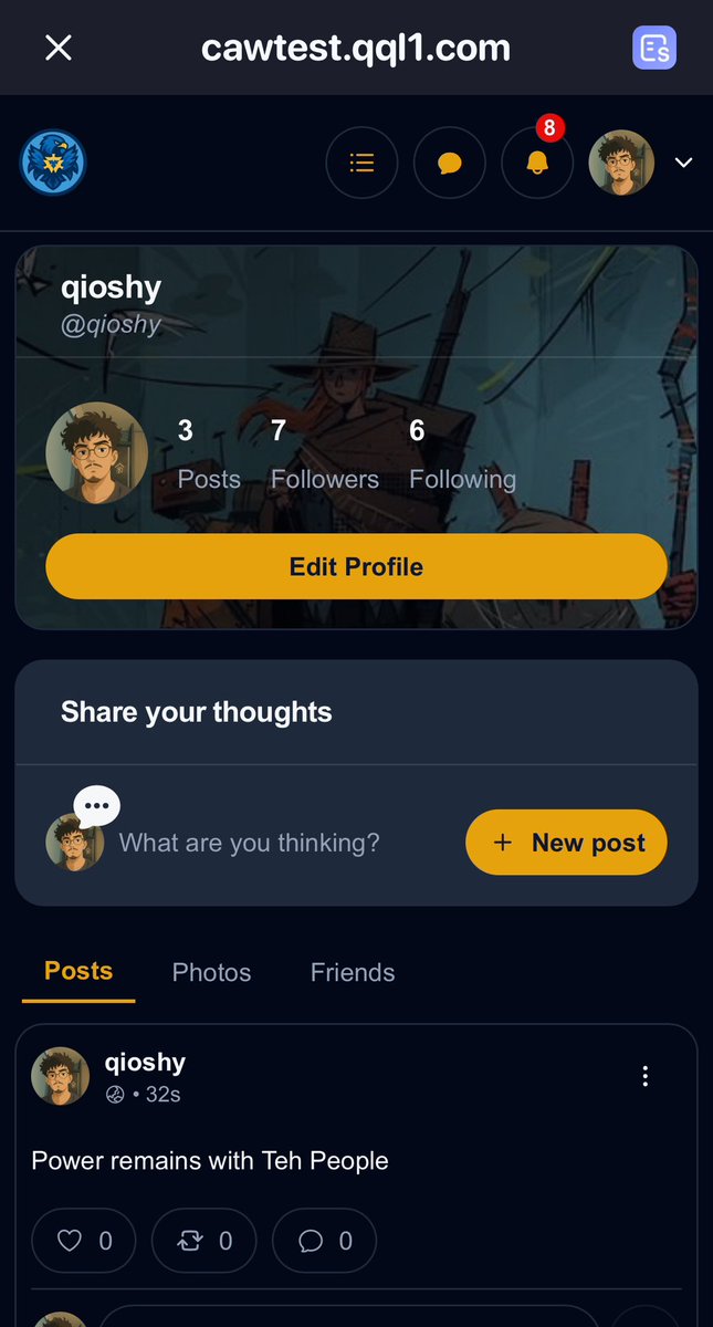 Qioshy's tweet image. $Caw #Caw 

We’re building the floor while ETH bleeds team dumping, CEX market makers vanished, and the truth’s finally sinking in.

Power stays with Teh People.🌙🦅

cawtest.qql1.com/post/6819bb0ef…